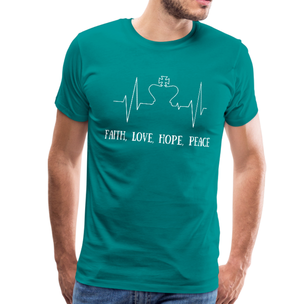 Faith, Love, Hope, Peace Premium T-Shirt - teal