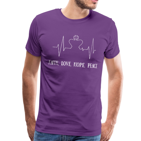 Faith, Love, Hope, Peace Premium T-Shirt - purple