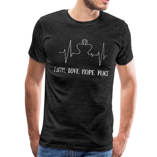 Faith, Love, Hope, Peace Premium T-Shirt - charcoal gray