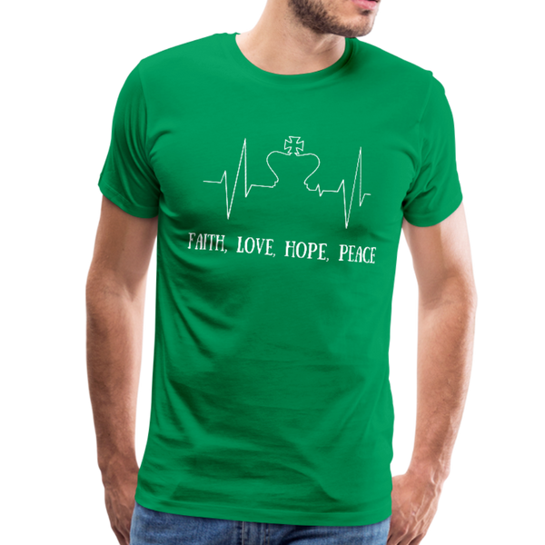 Faith, Love, Hope, Peace Premium T-Shirt - kelly green