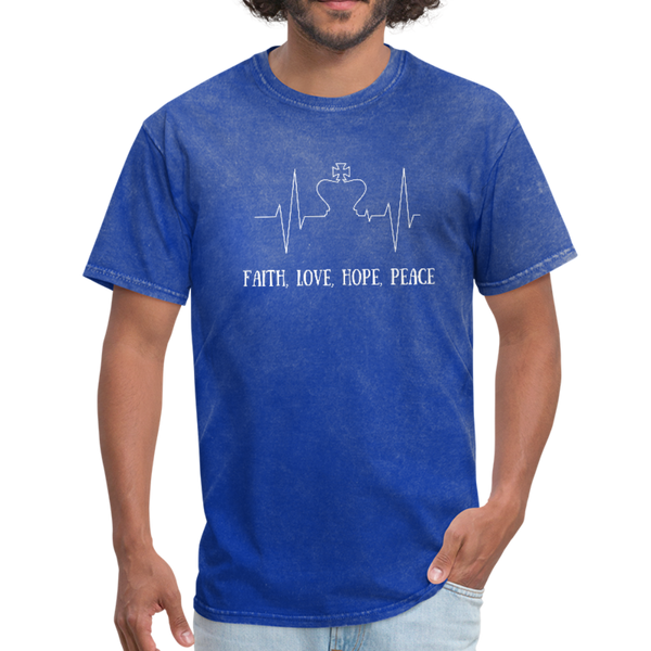 Faith, Love, Hope, Peace Workwear T-Shirt - mineral royal