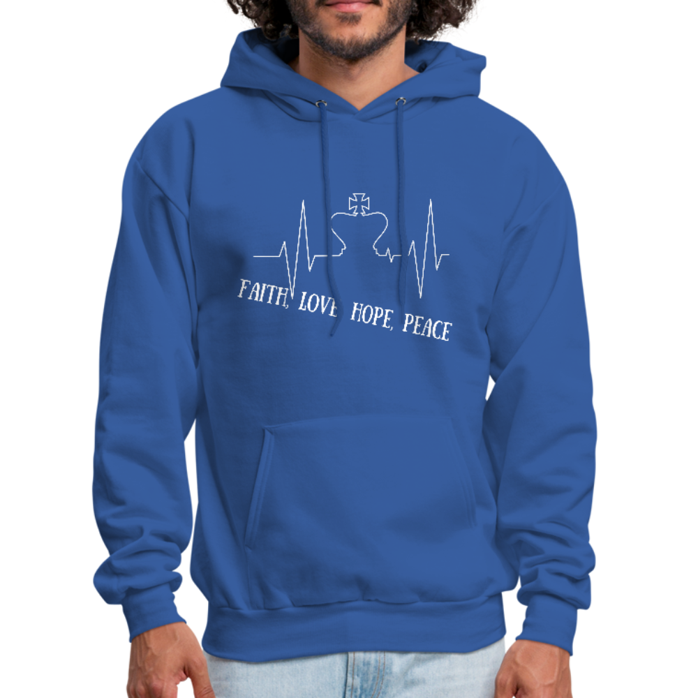 Faith, Love, Hope, Peace Hoodie - royal blue