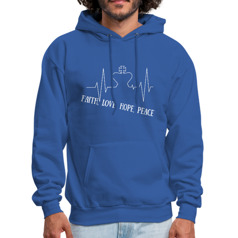 Faith, Love, Hope, Peace Hoodie - royal blue