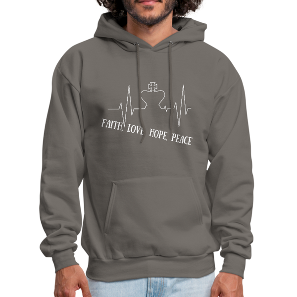 Faith, Love, Hope, Peace Hoodie - asphalt gray