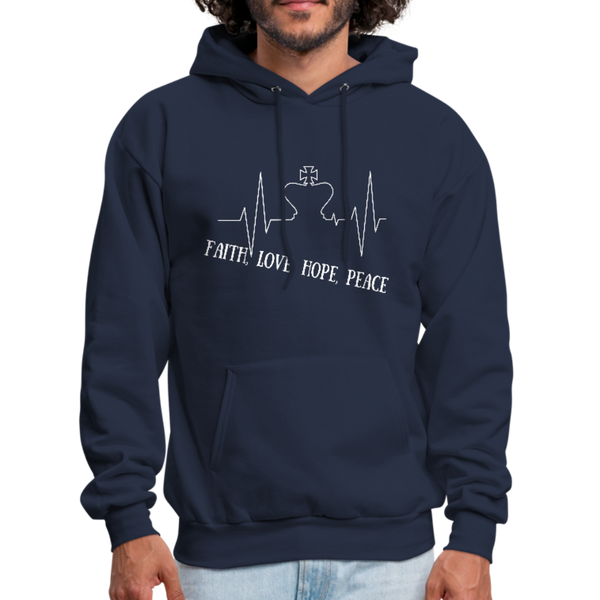 Faith, Love, Hope, Peace Hoodie - navy