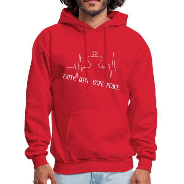 Faith, Love, Hope, Peace Hoodie - red