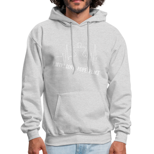 Faith, Love, Hope, Peace Hoodie - ash 