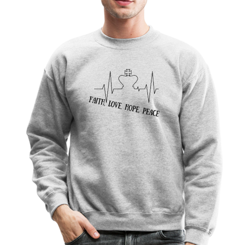 Faith, Love, Hope, Peace Crewneck Sweatshirt - heather gray