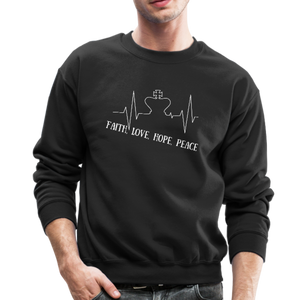 Faith, Love, Hope, Peace Crewneck Sweatshirt - black