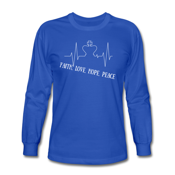 Faith, Love, Hope, Peace Long Sleeve T-Shirt - royal blue