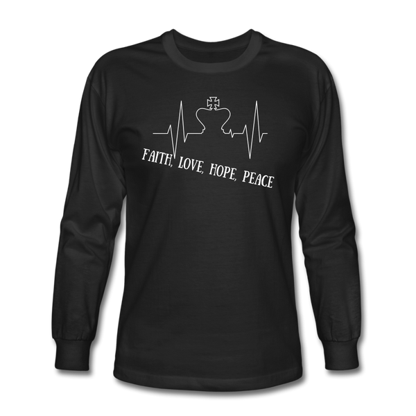 Faith, Love, Hope, Peace Long Sleeve T-Shirt - black