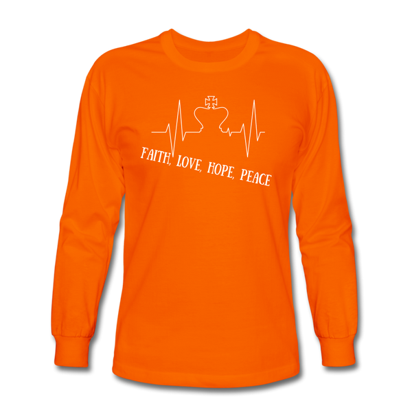 Faith, Love, Hope, Peace Long Sleeve T-Shirt - orange