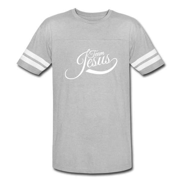 Team Jesus Vintage Sport T-Shirt - heather gray/white